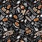 Fabric Timeless Treasures Black Football Rules Football Season by the Quarter Yard GAIL-CD3717